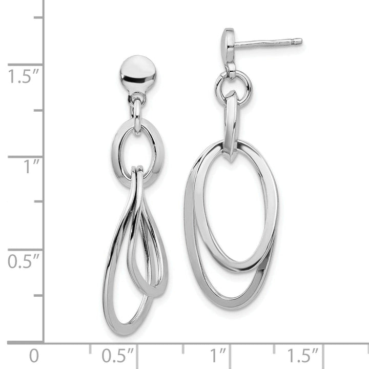 Lovely Rita's Earrings Silver Rhodium-plated Polished Dangle Earrings