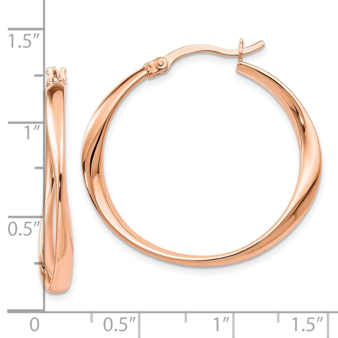 Lovely Rita's Earrings Silver Rose Gold-plated Polished Hoop Earrings