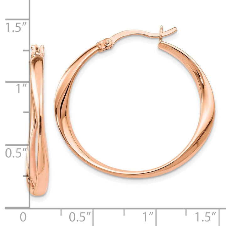 Lovely Rita's Earrings Silver Rose Gold-plated Polished Hoop Earrings