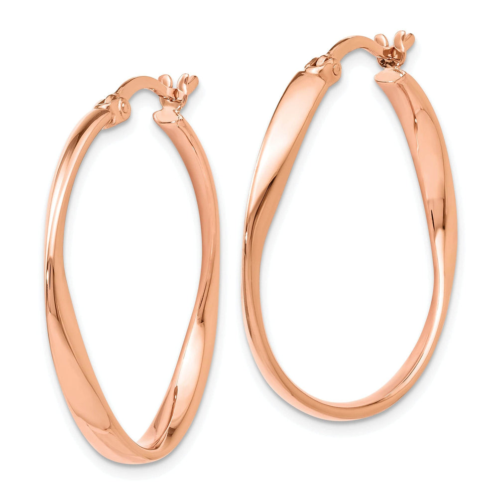 Lovely Rita's Earrings Silver Rose Gold-plated Polished Hoop Earrings