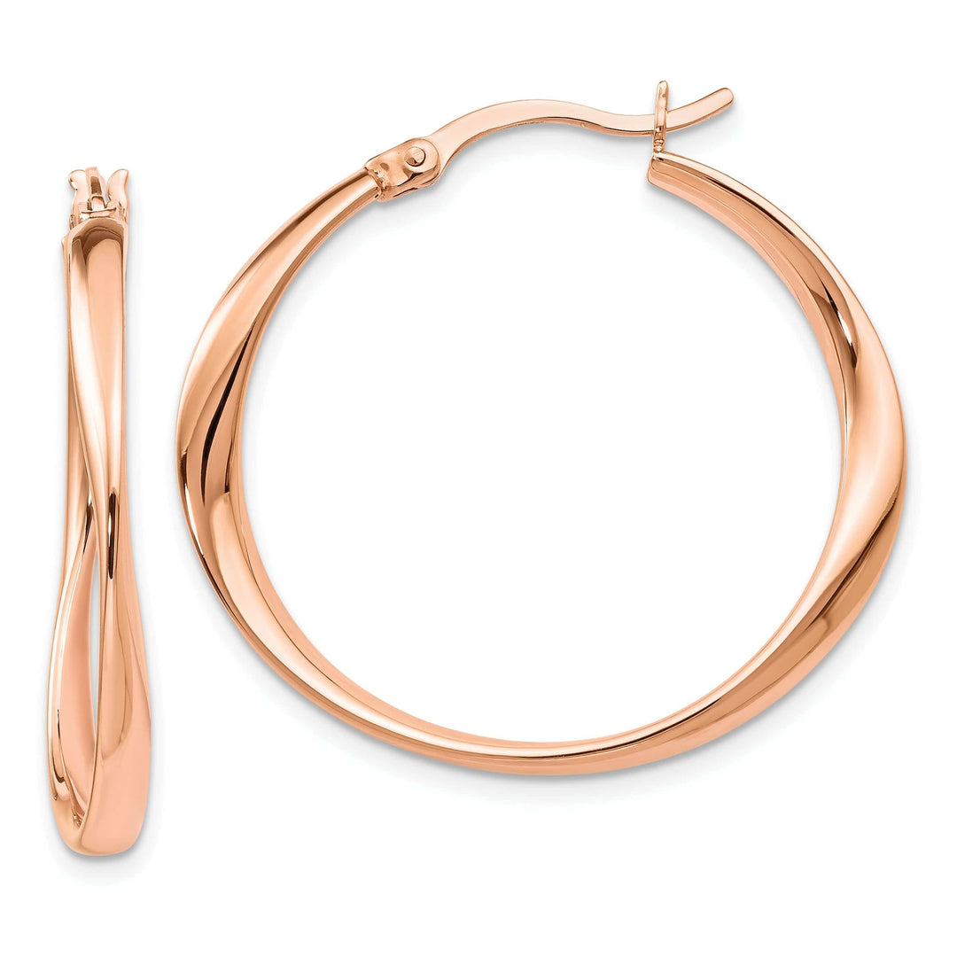 Lovely Rita's Earrings Silver Rose Gold-plated Polished Hoop Earrings