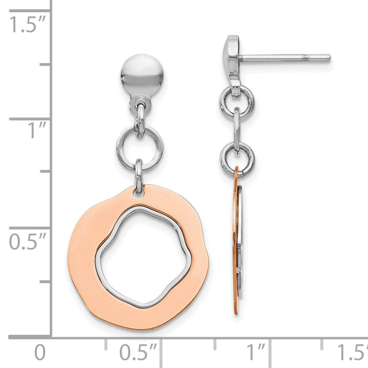 Lovely Rita's Earrings Silver Rose Gold-plated Post Dangle Earrings