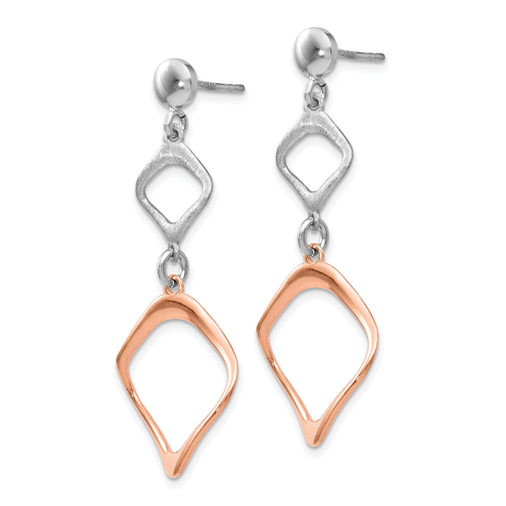 Lovely Rita's Earrings Silver Rose Gold-plated Post Dangle Earrings
