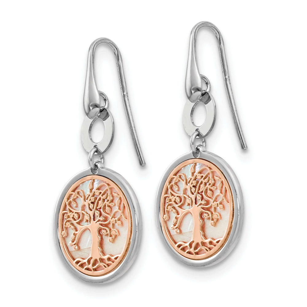 Lovely Rita's Earrings Silver Rose Gold Tree of Life Dangle Earrings