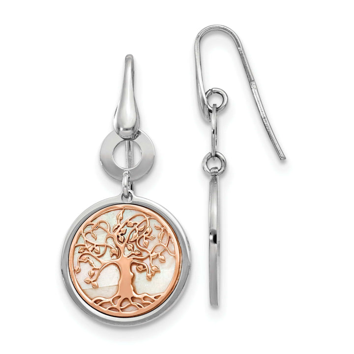 Lovely Rita's Earrings Silver Rose Gold Tree of Life Dangle Earrings