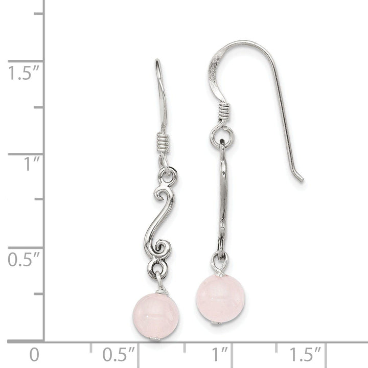 Lovely Rita's Earrings Silver Rose Quartz Antiqued Dangle Earrings