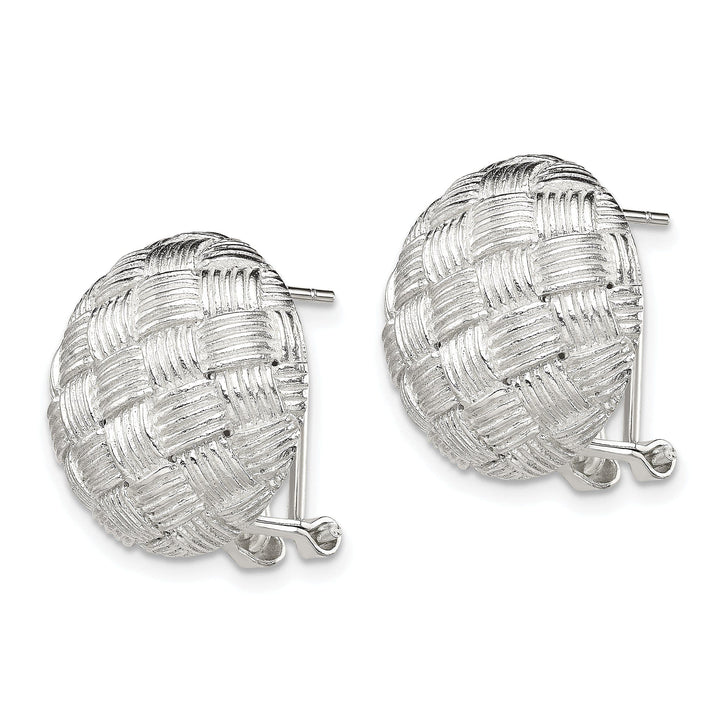 Lovely Rita's Earrings Silver Round Basket Woven Omega Back Earrings