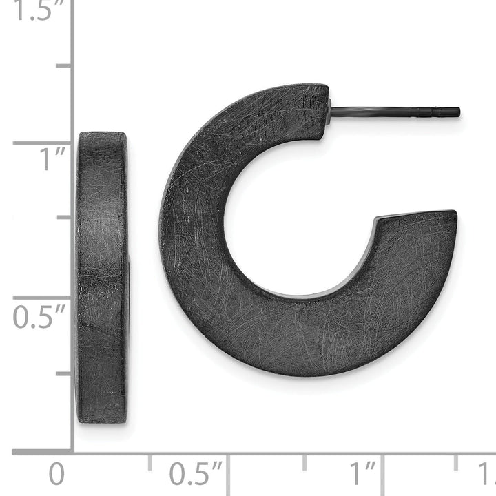 Lovely Rita's Earrings Silver Ruthenium Square Tube Hoop Earrings