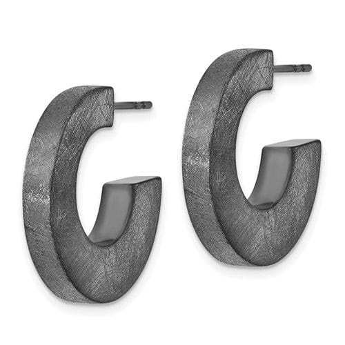 Lovely Rita's Earrings Silver Ruthenium Square Tube Hoop Earrings