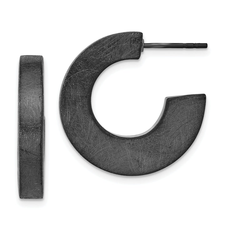 Lovely Rita's Earrings Silver Ruthenium Square Tube Hoop Earrings