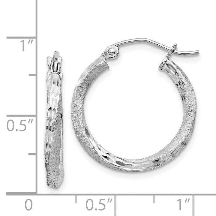 Lovely Rita's Earrings Silver Satin Diamond Cut Twist Hoop Earrings