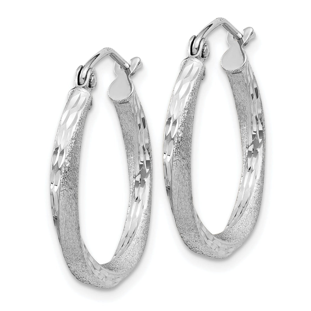 Lovely Rita's Earrings Silver Satin Diamond Cut Twist Hoop Earrings