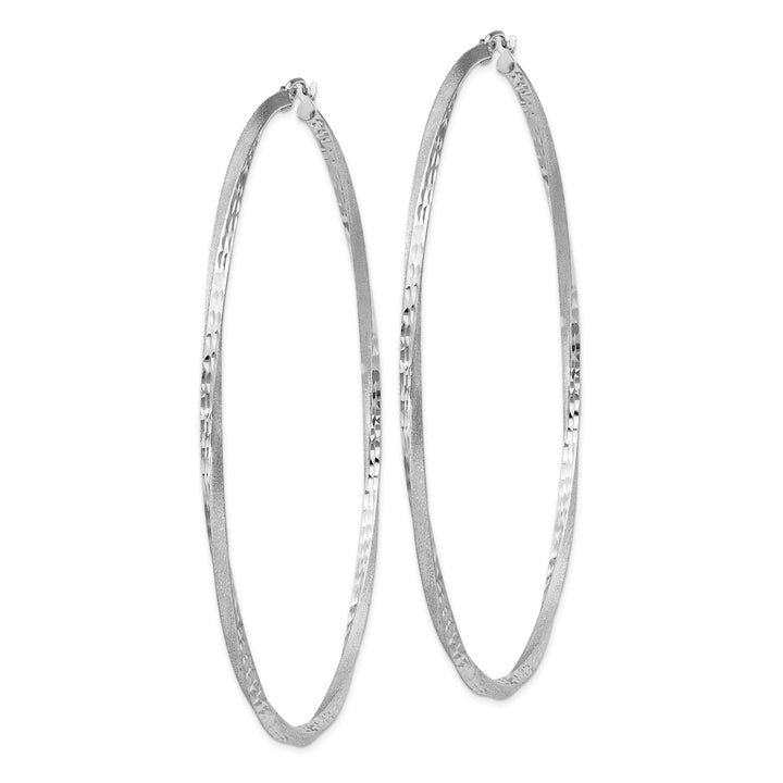 Lovely Rita's Earrings Silver Satin Finished D.C Twisted Hoop Earrings