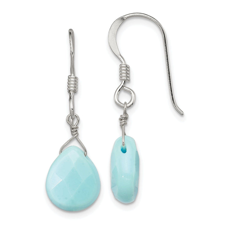 Lovely Rita's Earrings Silver Shepherds Hook Genuine Amazonite Earring