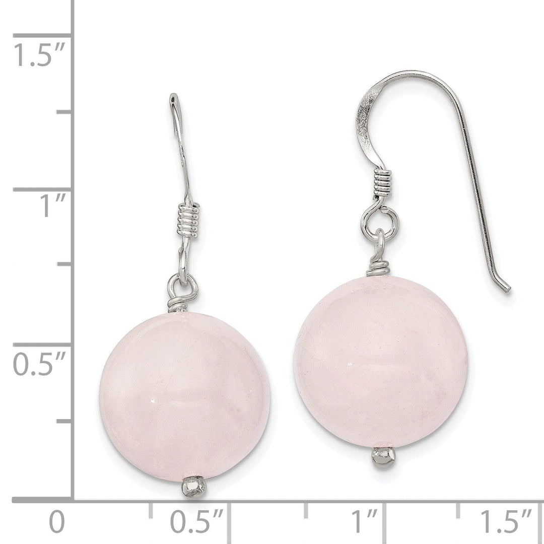 Lovely Rita's Earrings Silver Shepherds Hook Rose Quartz Drop Earrings