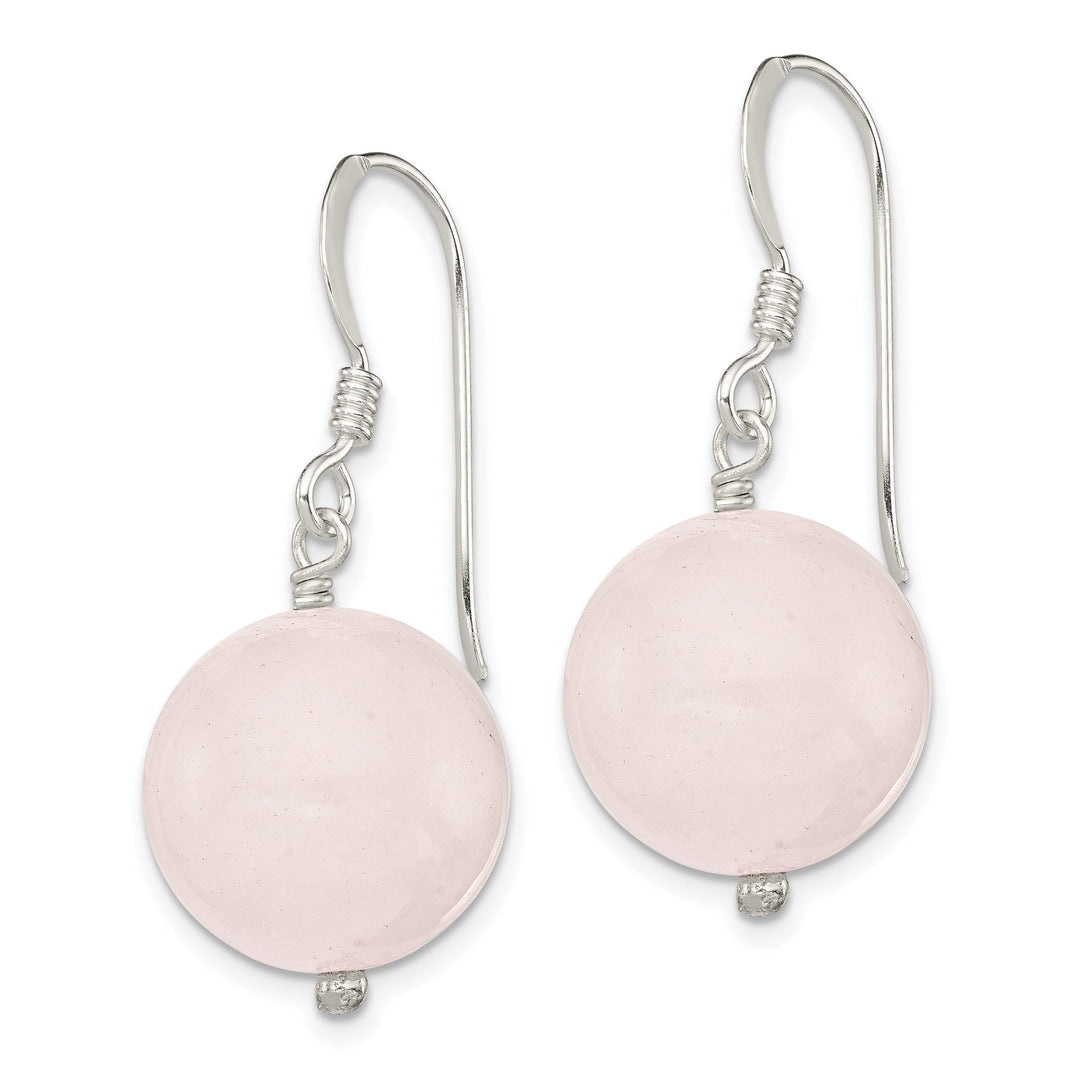 Lovely Rita's Earrings Silver Shepherds Hook Rose Quartz Drop Earrings