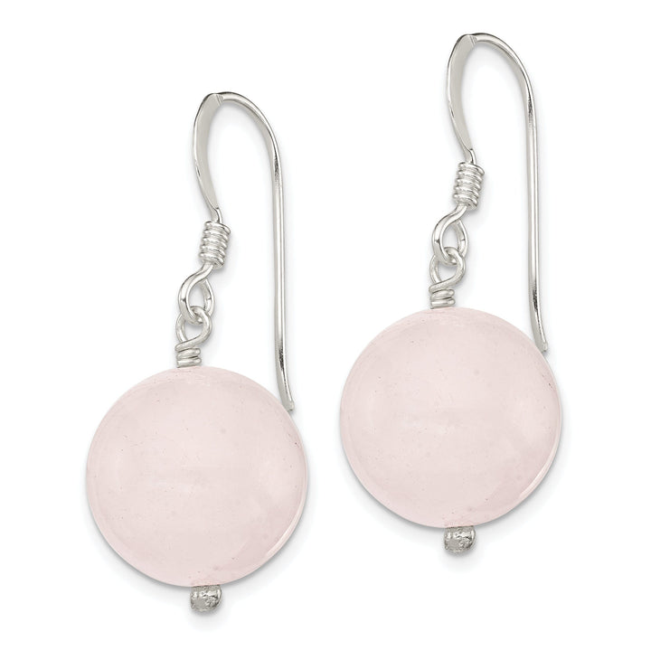 Lovely Rita's Earrings Silver Shepherds Hook Rose Quartz Drop Earrings