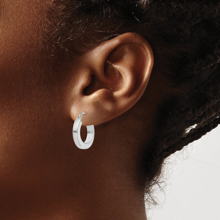 Lovely Rita's Earrings Silver Square Tube Hinged Back Hoop Earrings