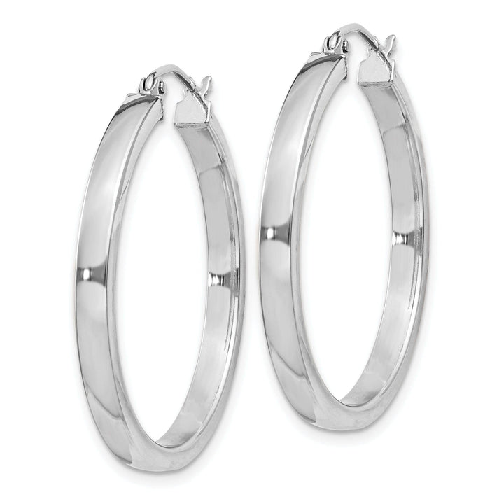Lovely Rita's Earrings Silver Square Tube Hinged Back Hoop Earrings