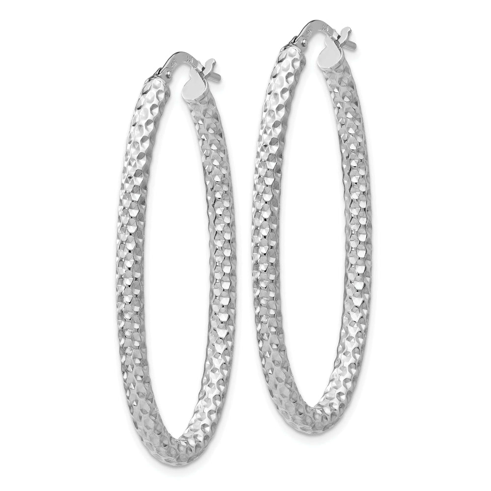 Lovely Rita's Earrings Silver Textured Oval Hinged Hoop Earrings