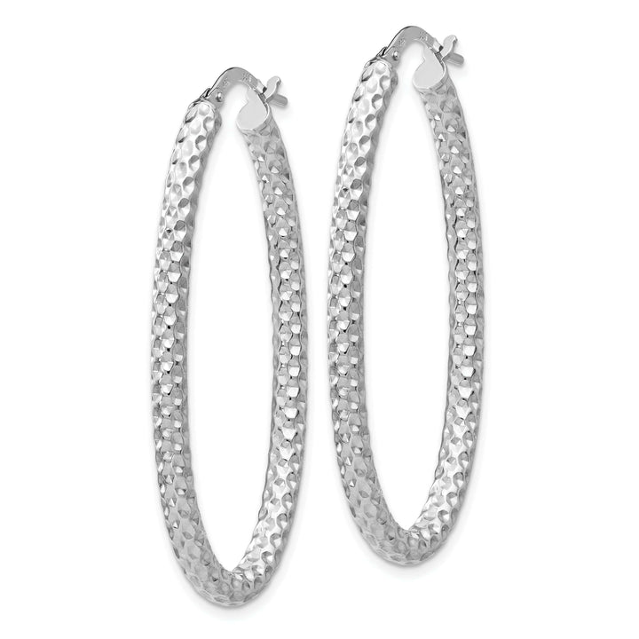 Lovely Rita's Earrings Silver Textured Oval Hinged Hoop Earrings