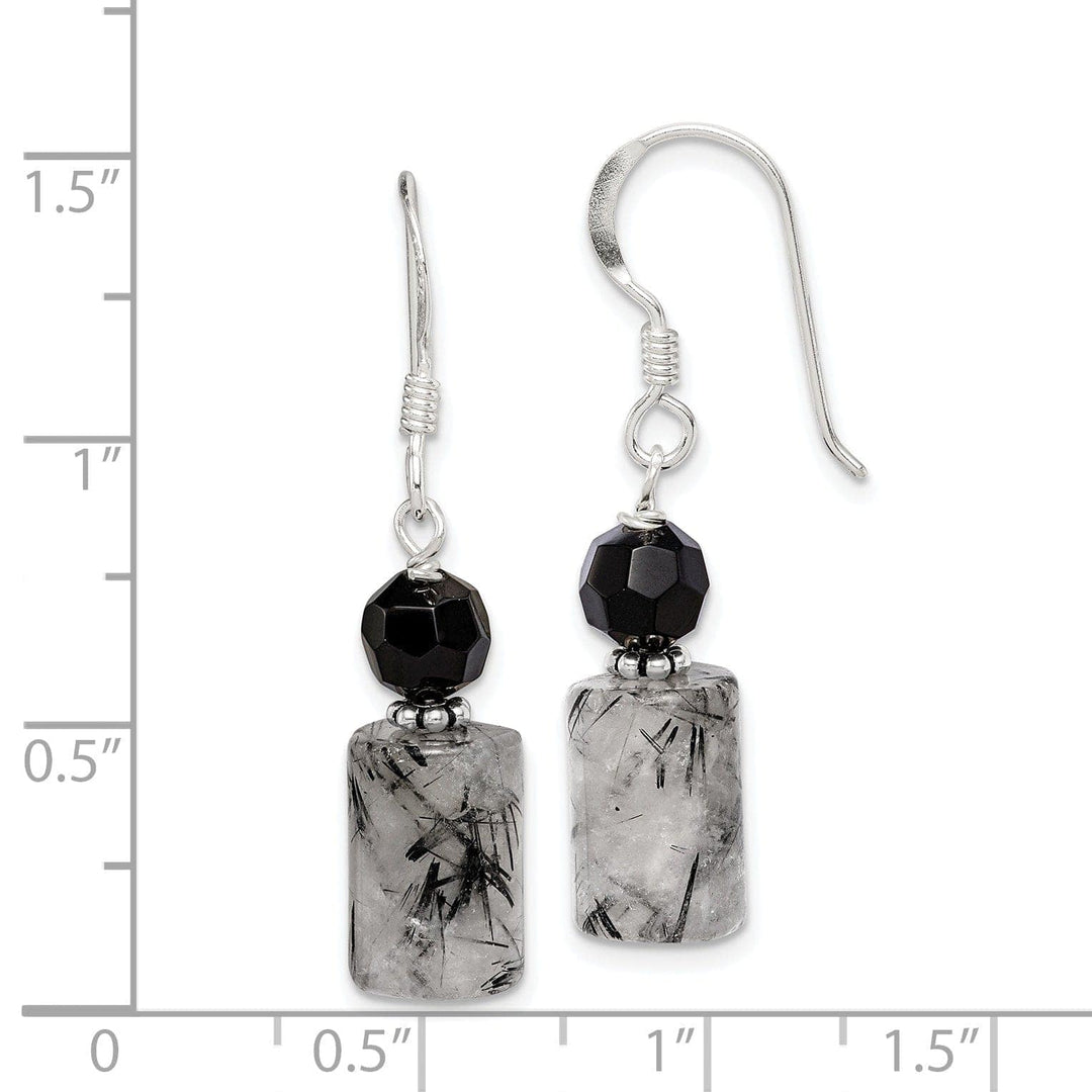 Lovely Rita's Earrings Silver Tourmalinated Quartz Dangle Earrings