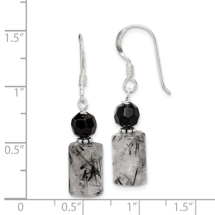 Lovely Rita's Earrings Silver Tourmalinated Quartz Dangle Earrings