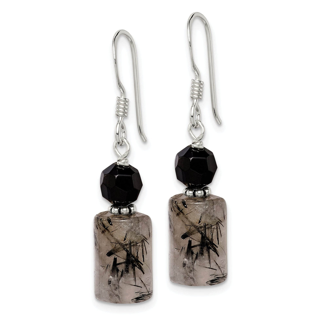Lovely Rita's Earrings Silver Tourmalinated Quartz Dangle Earrings