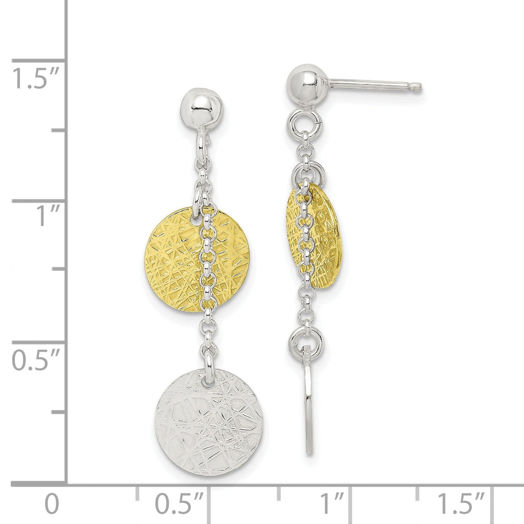 Lovely Rita's Earrings Silver Vermeil Polish Textured Dangle Earrings