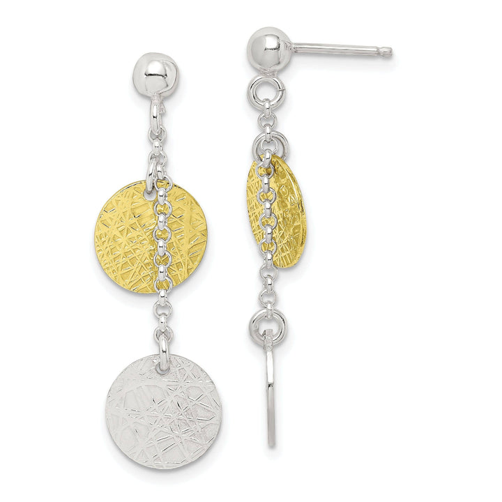 Lovely Rita's Earrings Silver Vermeil Polish Textured Dangle Earrings