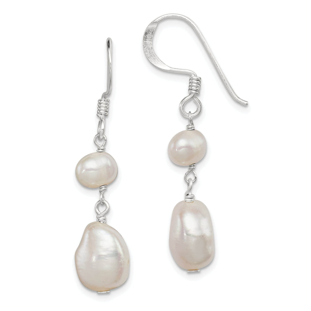 Lovely Rita's Earrings Silver White Fresh Water Pearl Dangle Earrings