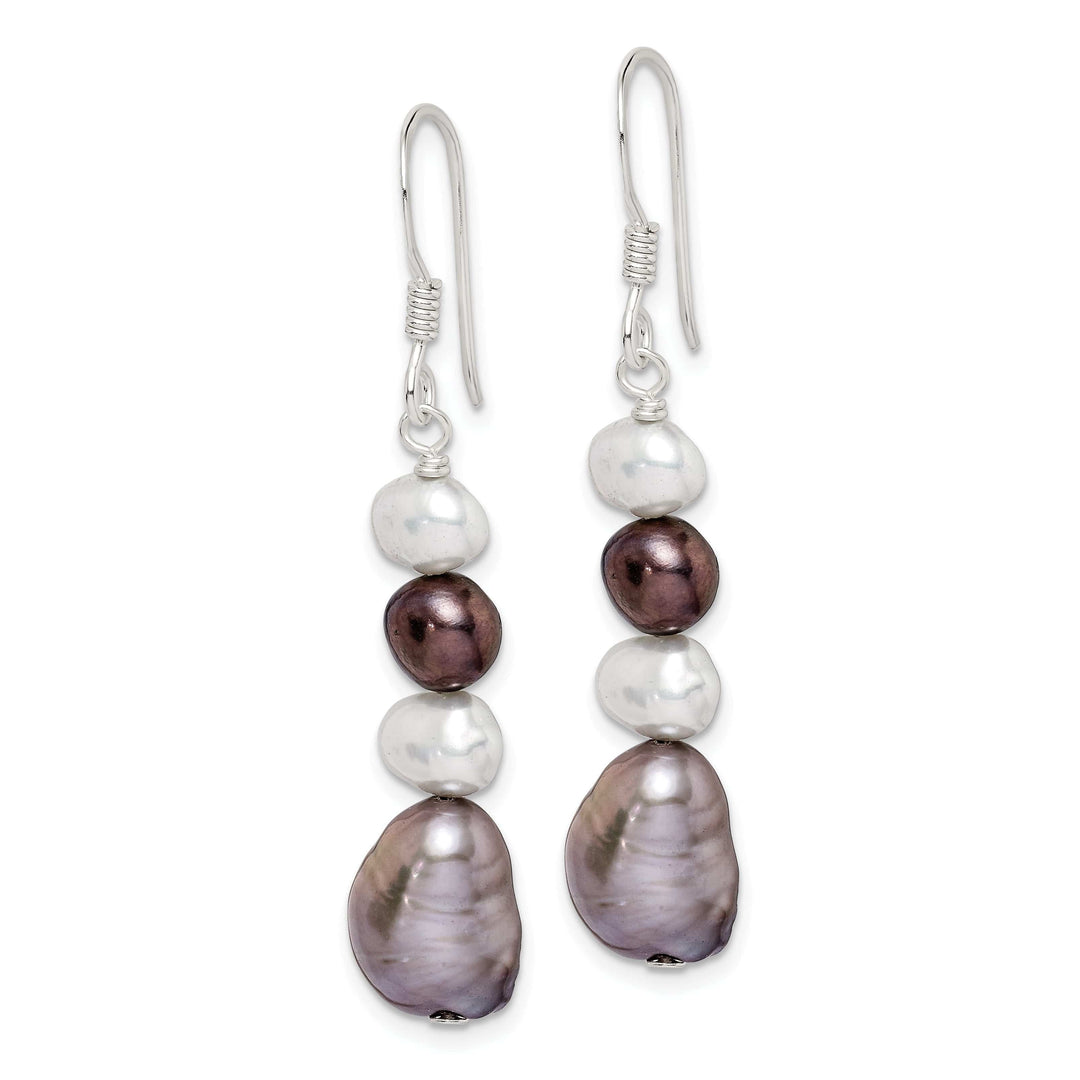 Lovely Rita's Earrings Silver White Grey Fresh Water Pearl Earrings