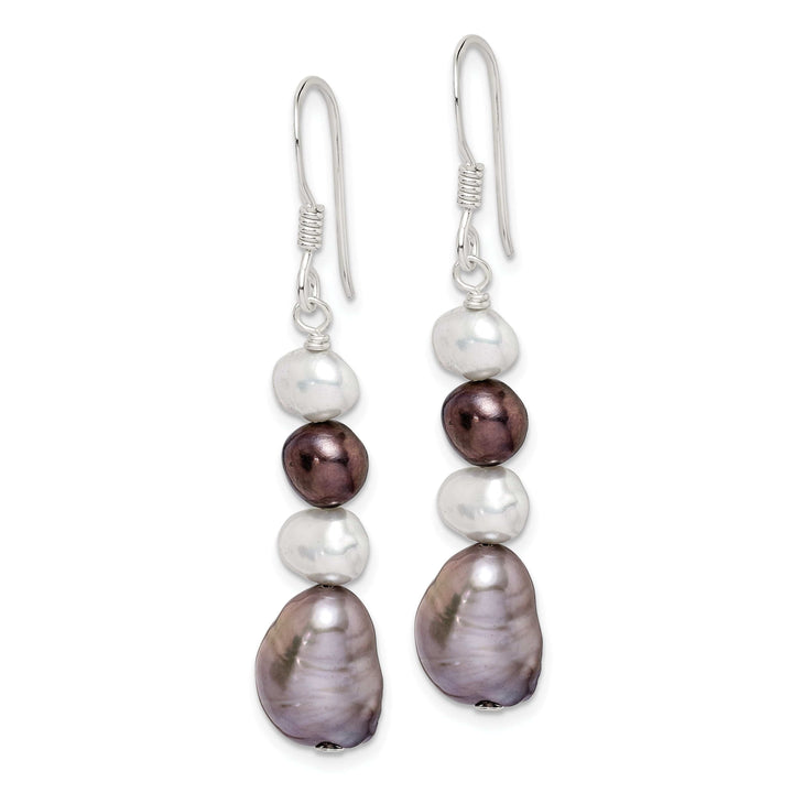 Lovely Rita's Earrings Silver White Grey Fresh Water Pearl Earrings
