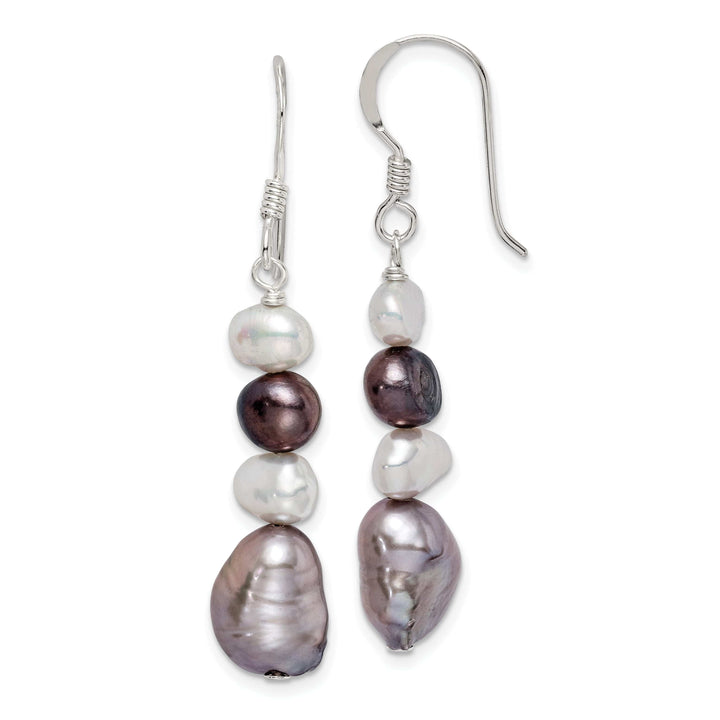 Lovely Rita's Earrings Silver White Grey Fresh Water Pearl Earrings