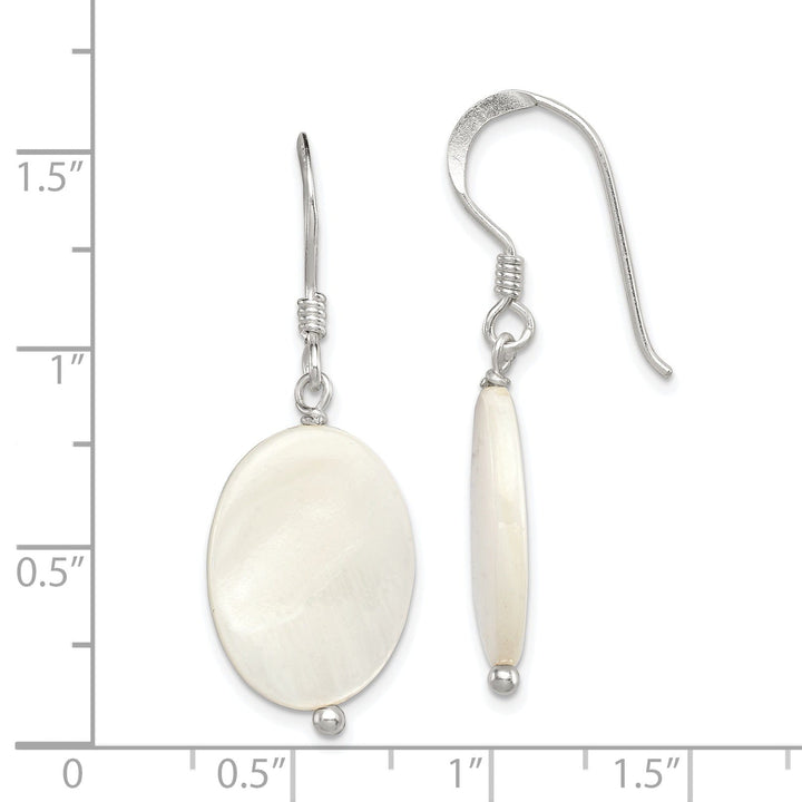 Lovely Rita's Earrings Silver White Mother of Pearl Dangle Earrings