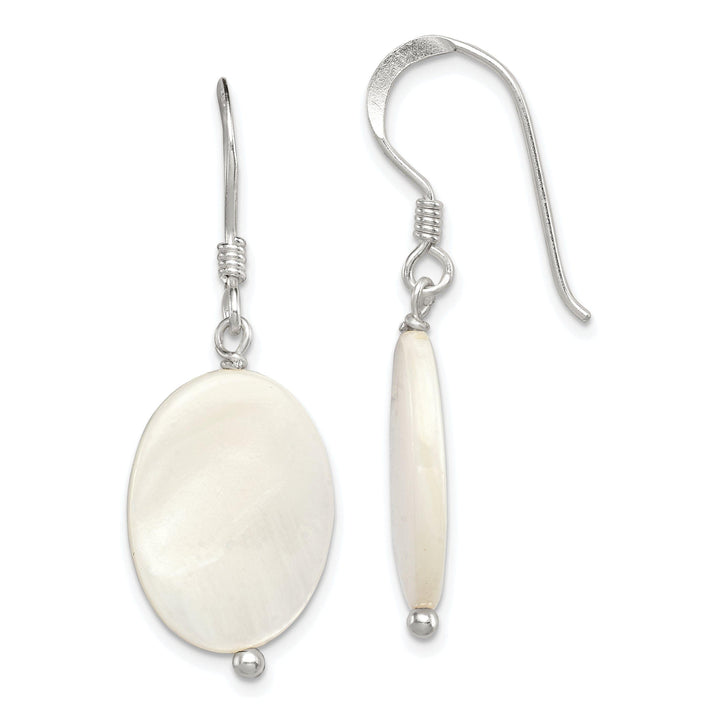 Lovely Rita's Earrings Silver White Mother of Pearl Dangle Earrings