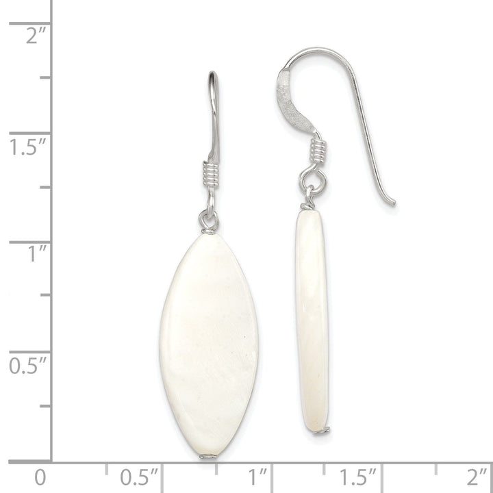 Lovely Rita's Earrings Silver with White Mother of Pearl Dangle Earrings