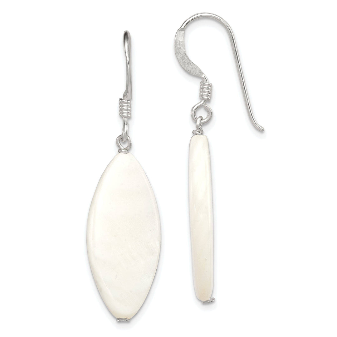 Lovely Rita's Earrings Silver with White Mother of Pearl Dangle Earrings