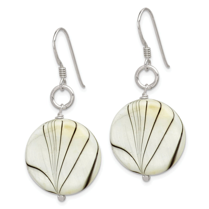 Lovely Rita's Earrings Silver Zebra Mother of Pearl Dangle Earrings