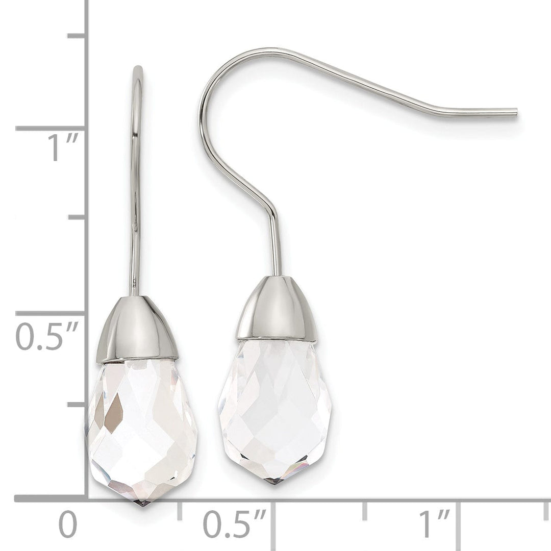 Chisel Earrings Stainless Steel Glass Shepherd Hook Earrings