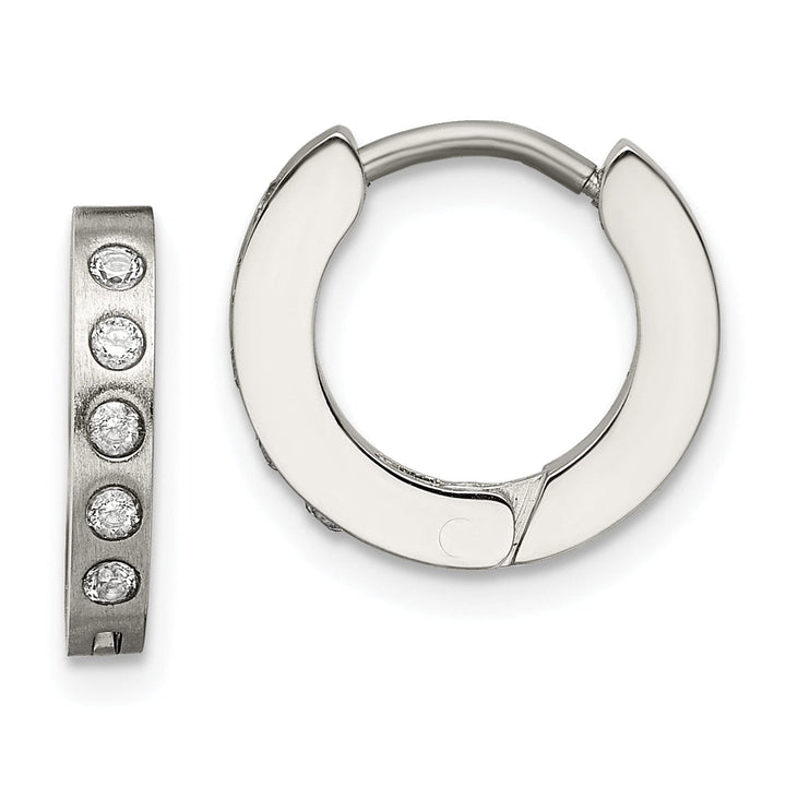 Chisel Earrings Stainless Steel Hinged Hoop Earrings