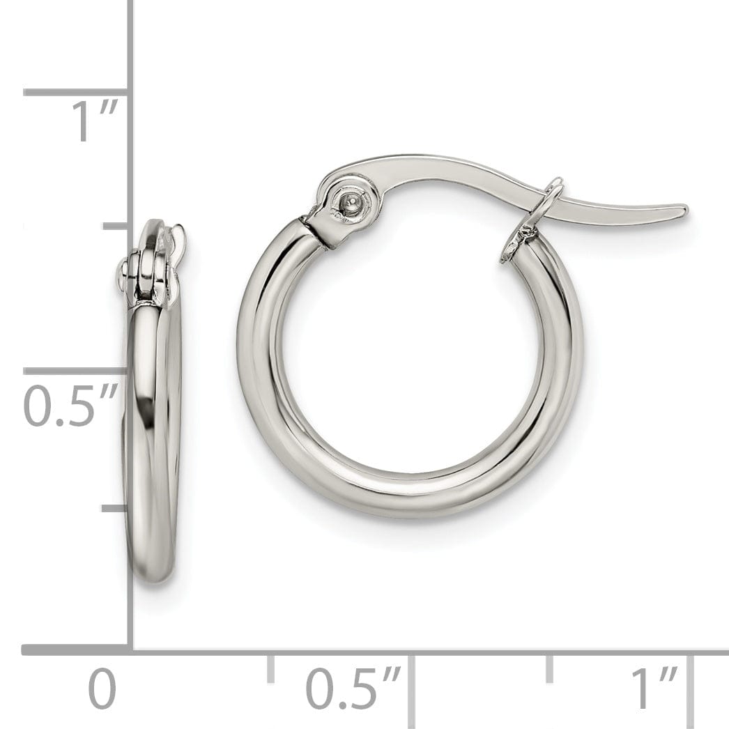 Chisel Earrings Stainless Steel Hoop Earrings 15.5MM Diameter