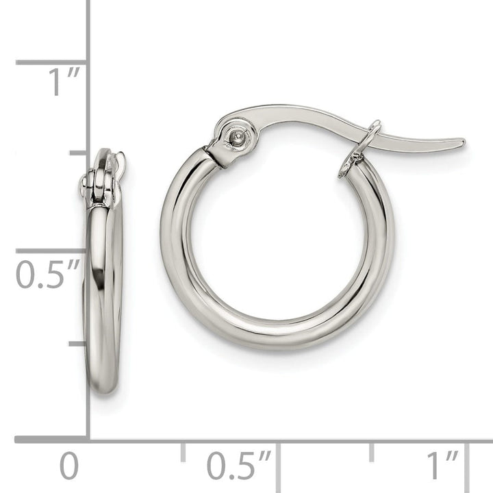 Chisel Earrings Stainless Steel Hoop Earrings 15.5MM Diameter