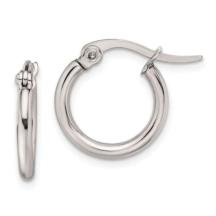 Chisel Earrings Stainless Steel Hoop Earrings 15.5MM Diameter