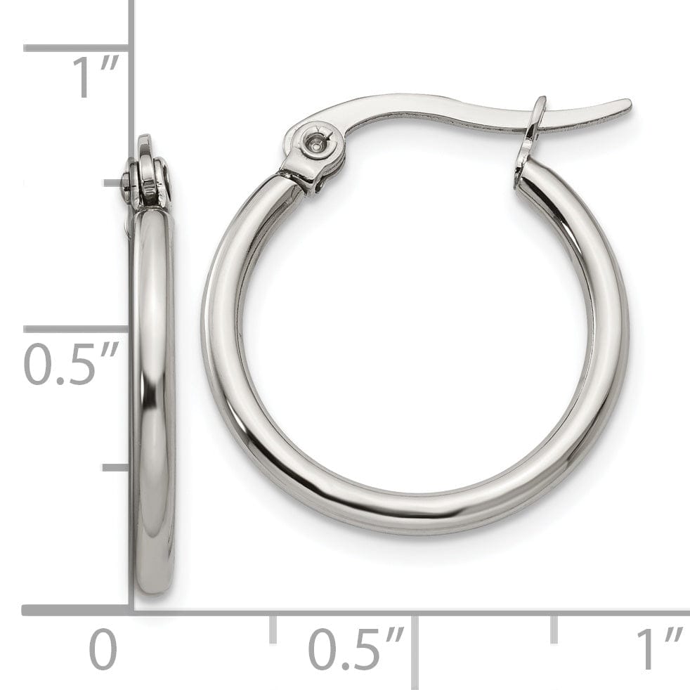 Chisel Earrings Stainless Steel Hoop Earrings 19.5MM Diameter
