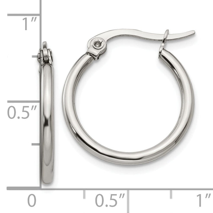 Chisel Earrings Stainless Steel Hoop Earrings 19.5MM Diameter