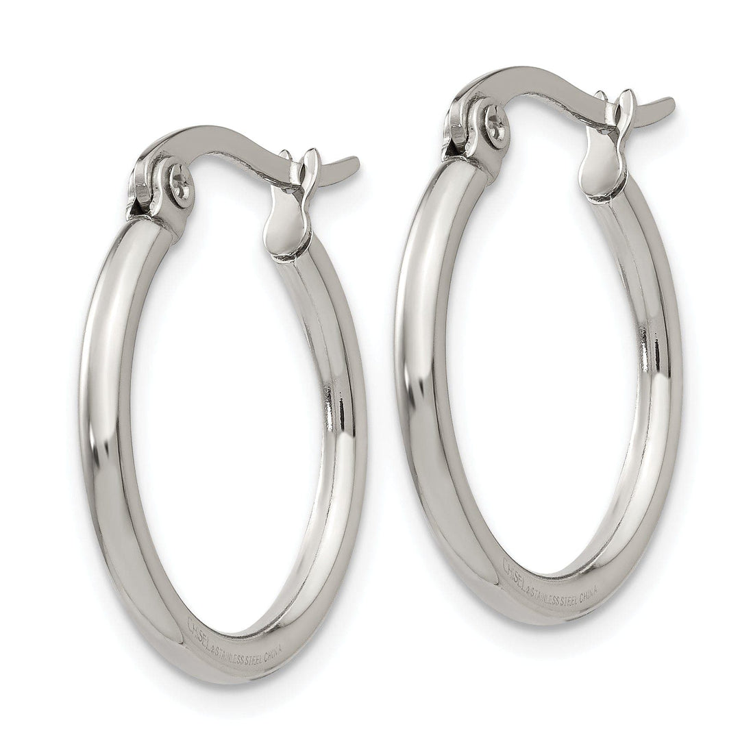 Chisel Earrings Stainless Steel Hoop Earrings 19.5MM Diameter