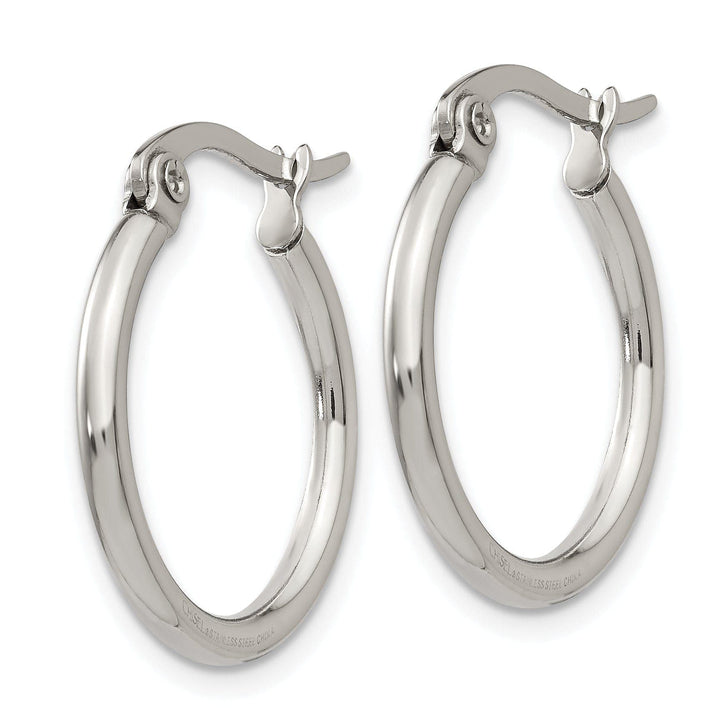 Chisel Earrings Stainless Steel Hoop Earrings 19.5MM Diameter