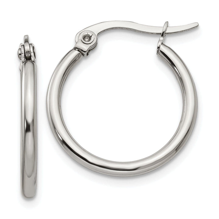 Chisel Earrings Stainless Steel Hoop Earrings 19.5MM Diameter