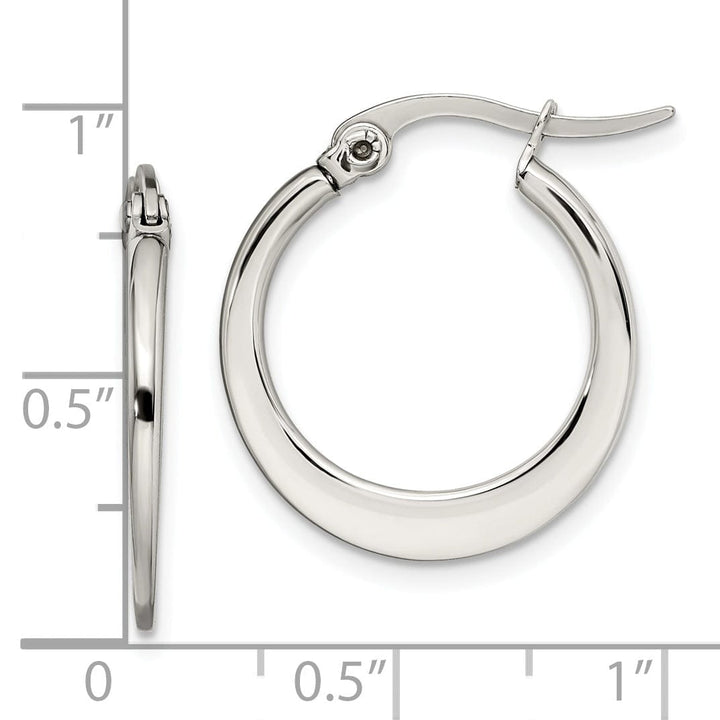 Chisel Earrings Stainless Steel Hoop Earrings 19MM Diameter